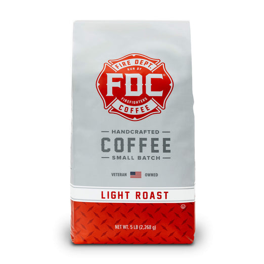 A five pound bag of Fire Department Coffee’s Light Roast.