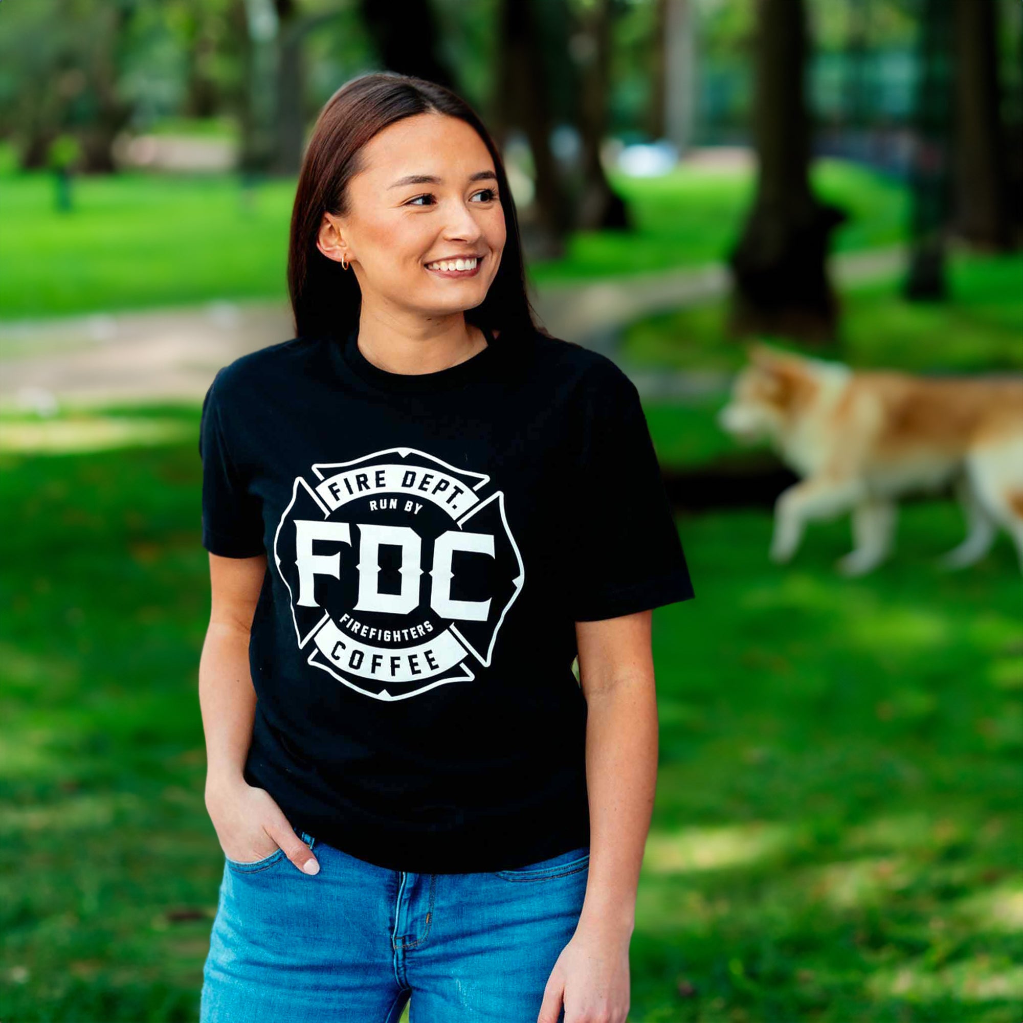FIRE DEPARTMENT COFFEE BLACK SHIRT