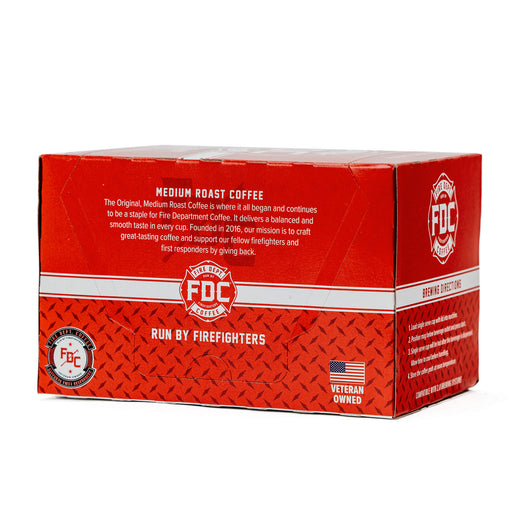 12 count box of Fire Department Coffee’s Original Medium Roast Coffee Pods