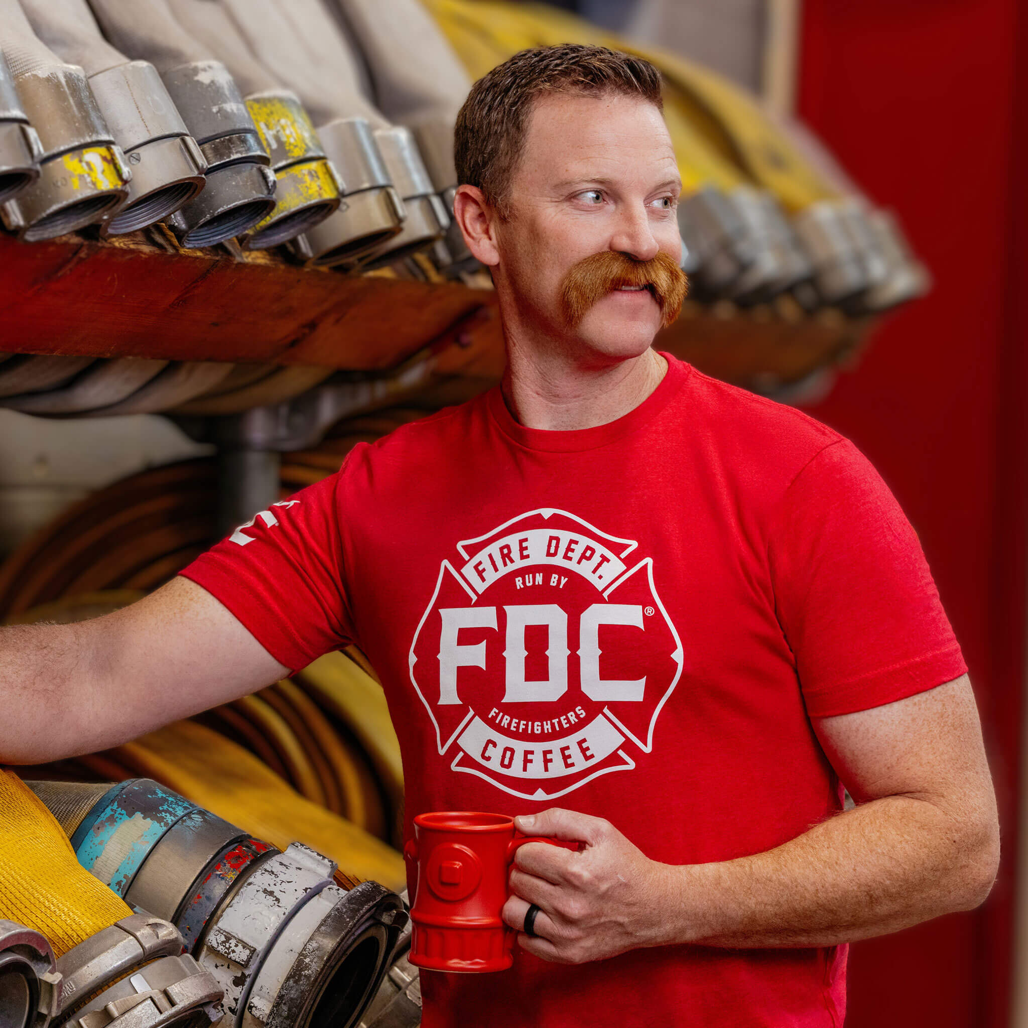 Fire Department Coffee Red Shirt
