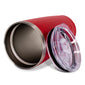 The inside of a 20oz red tumbler