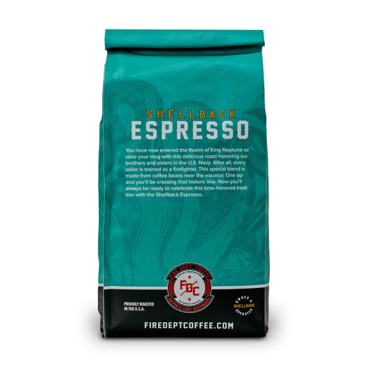A 5 pound package of Fire Department Coffee��s Shellback Espresso Roast.