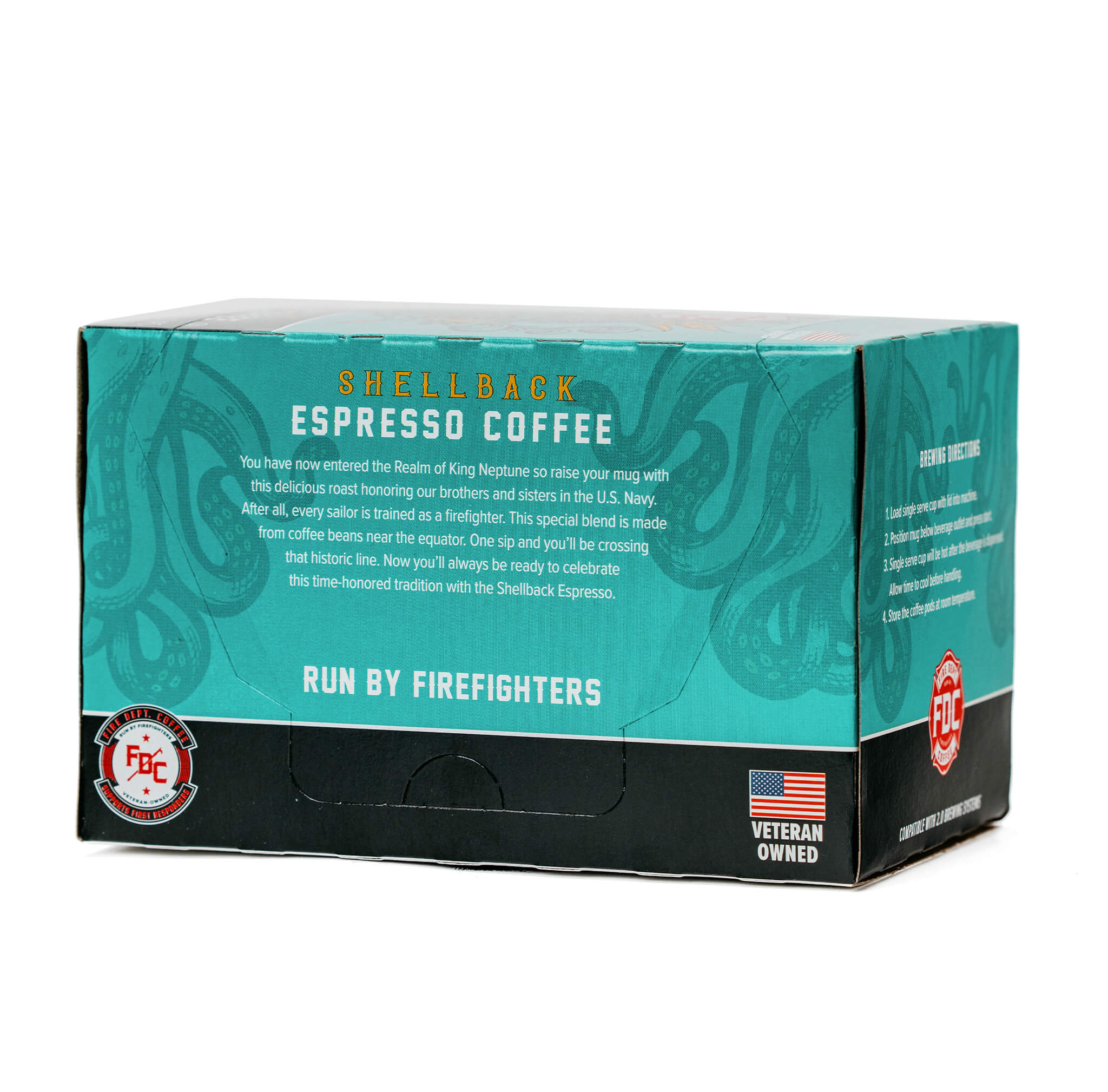 Shellback Espresso Coffee Pods - 12 or 24 Count - Fire Department