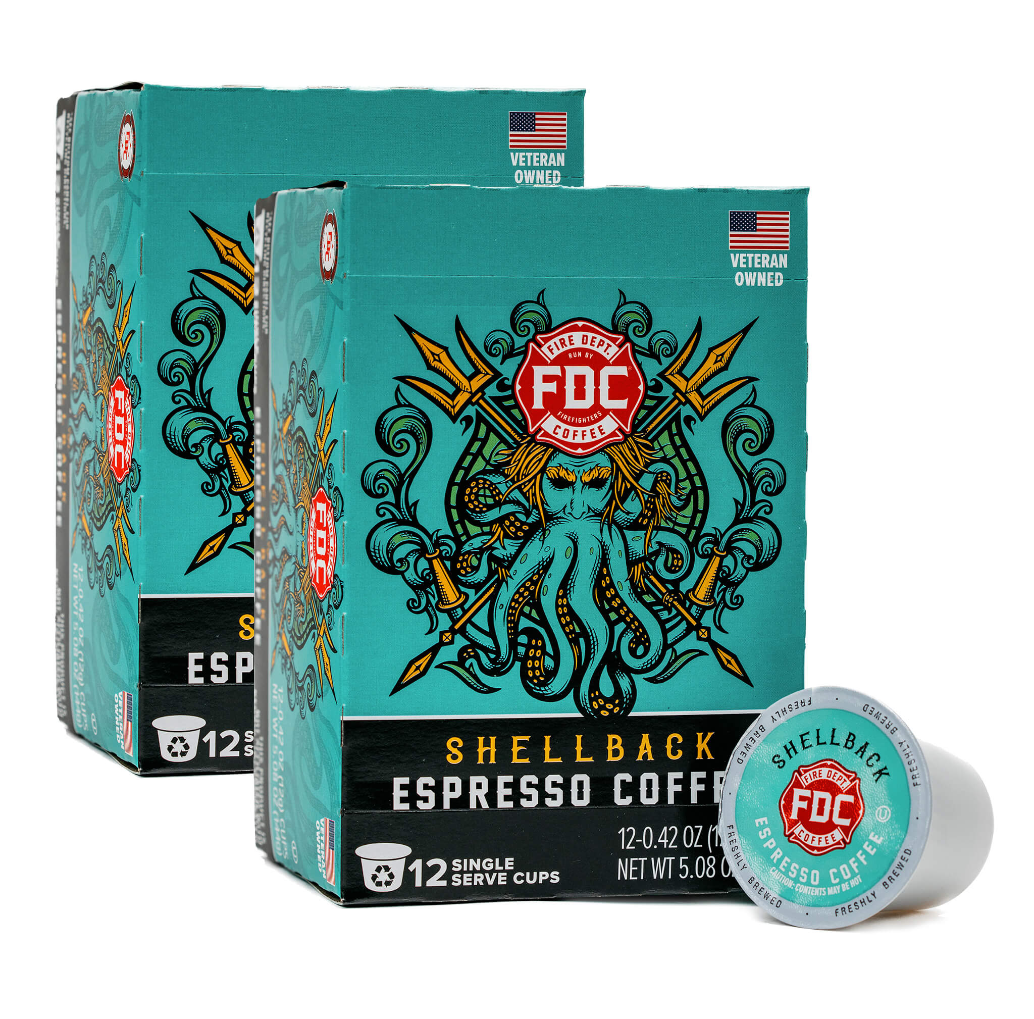 Shellback Espresso Coffee Pods - 12 or 24 Count - Fire Department