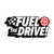 A checkered flag design with white text that reads FUEL THE DRIVE featuring the red FDC maltese cross logo