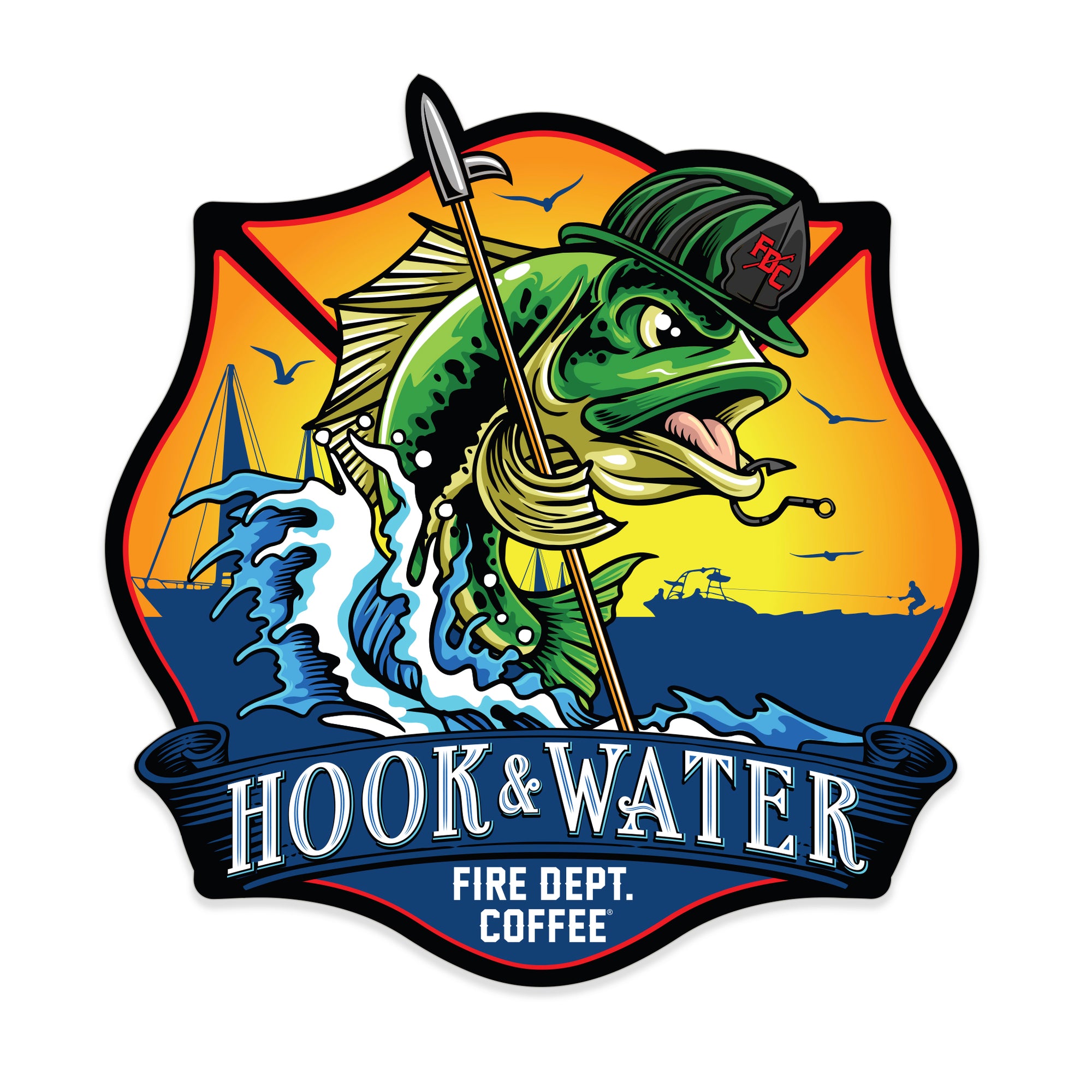 HOOK AND WATER STICKER