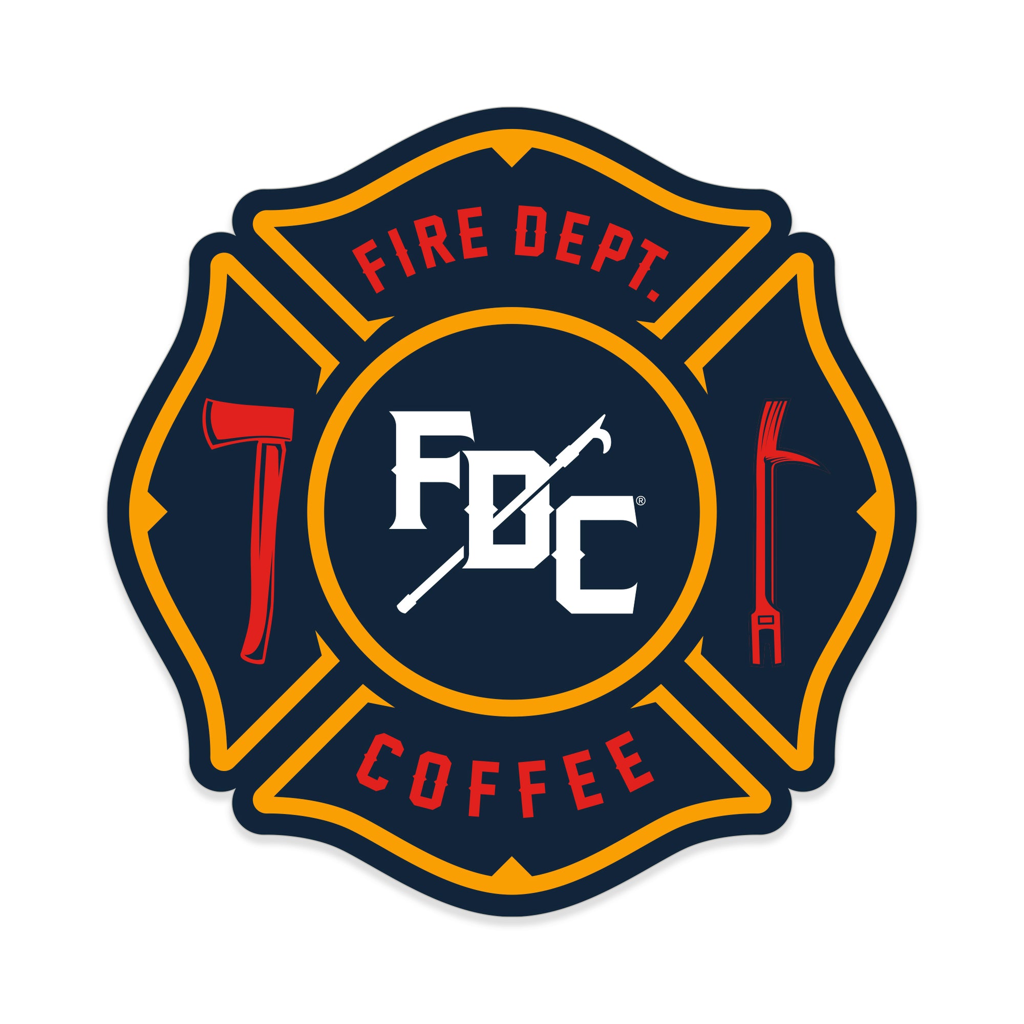 FDC FIREFIGHTER TOOLS MALTESE CROSS STICKER