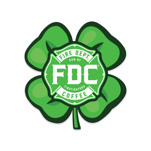 FDC Shamrock Sticker Fire Department Coffee
