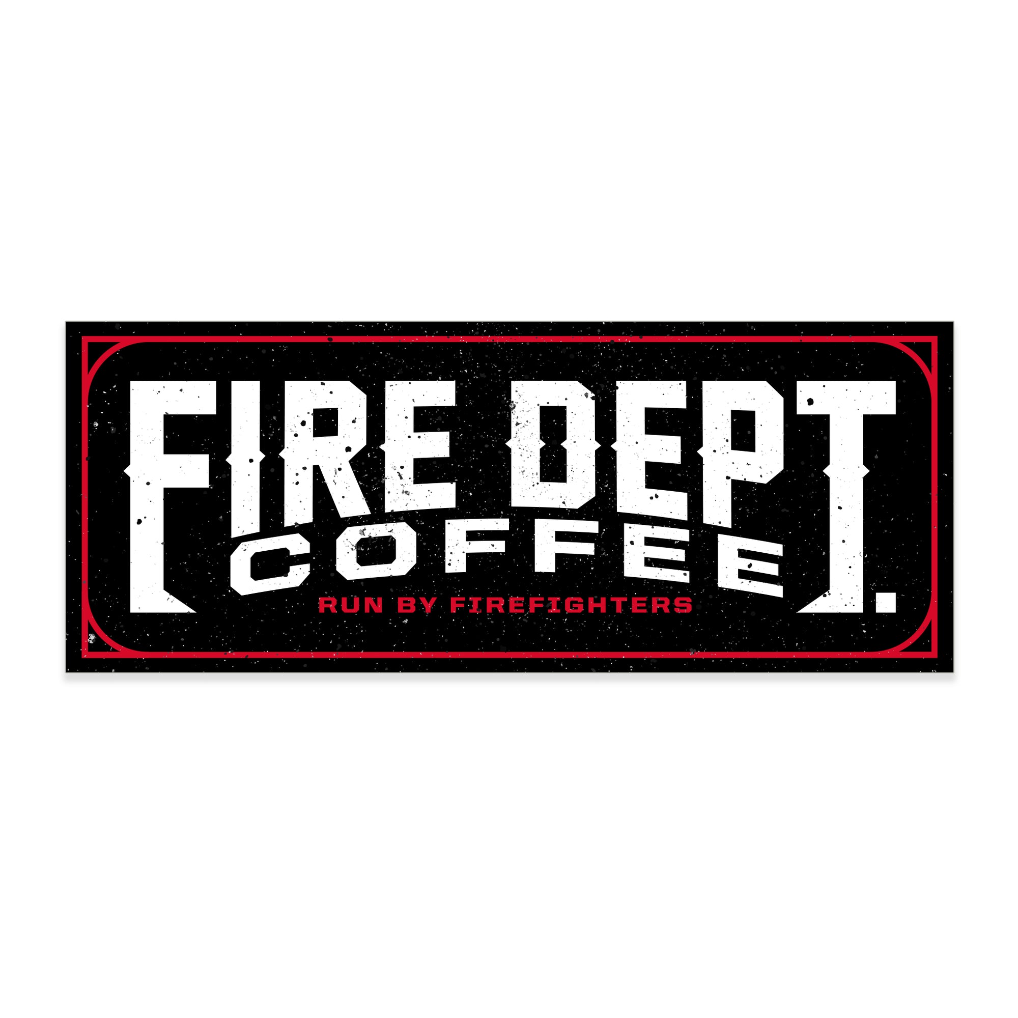 FIRE DEPARTMENT COFFEE VINTAGE TEXT STICKER
