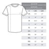 Unisex jersey shirt size chart with chest width × torso height in inches: XS 17.5 × 27; S 19 × 28; M 20.5 × 29; L 22 × 30; XL 24 × 31; 2XL 26 × 32; 3XL 28 × 33; 4XL 30 × 34; 5XL 32 × 36; 6XL 34 × 38. Diagram shows measurement locations. Solid colors are pre-shrunk 100% ring-spun cotton; heather gray is 90% cotton and 10% polyester.