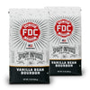 A pair of Fire Dept. Coffee 12 ounce Vanilla Bean Bourbon Infused packages.