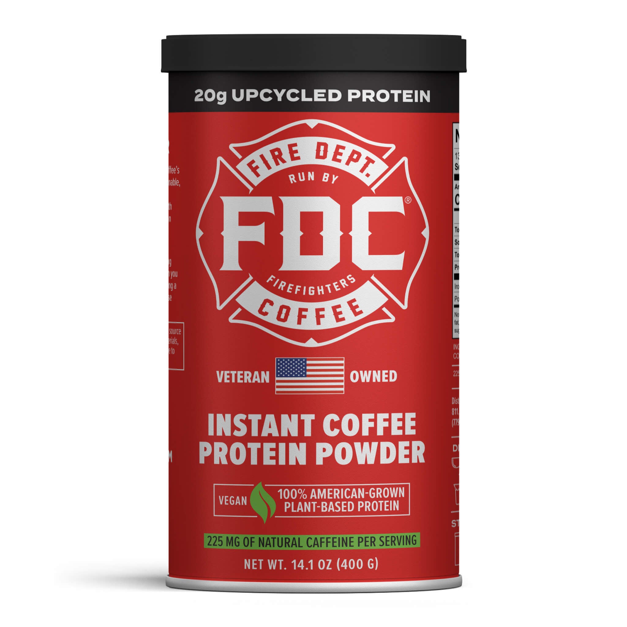 Black protein powder container with red lid Vector Image