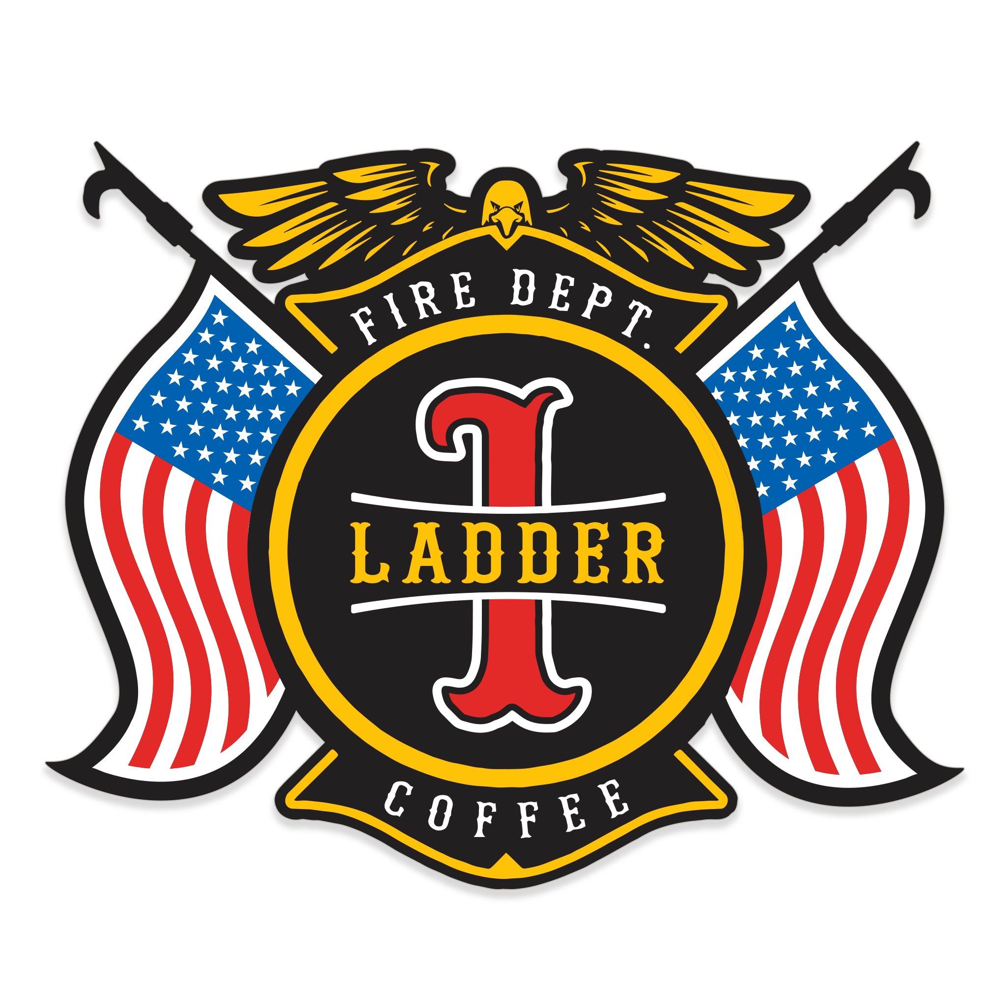 Ladder 1 Sticker - Fire Department Coffee