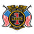 A maltese cross design with American flags on each side, a golden eagle on top and text that reads "Ladder 1" in the center.