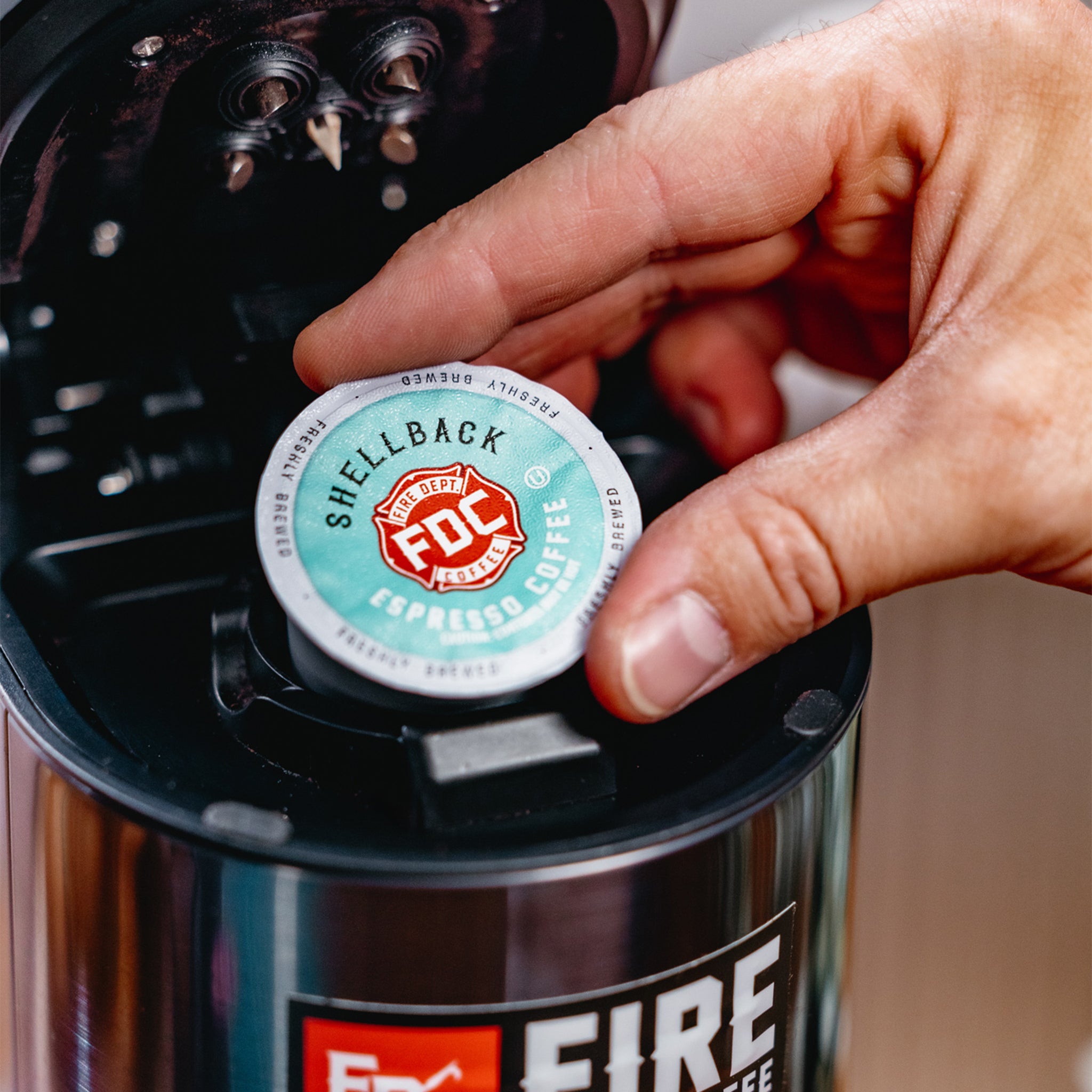 thumbnail image 2 of Gives Back To Firefighters - Shellback Espresso Coffee Pods - Bold & Smooth - Roasted In The USA - Premium Espresso K Cups - Veteran Owned - 24 Single Pods 2 of 14