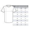 A Fire Department Coffee size chart for unisex 60/40 Cotton/Polyester or 100% combed ring-spun cotton shirts in sizes XS through 4XL