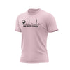 A pink Fire Dept. Coffee EKG T-shirt featuring a black graphic of a coffee pot pouring into a heartbeat line with “Fire Dept. Coffee” text underneath, shown on a plain background.