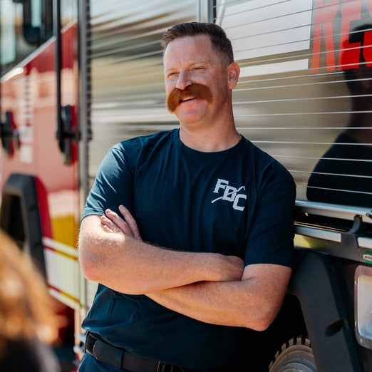 Fenton wearing the Crew T-Shirt facing the camera.