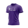A purple Fire Dept. Coffee EKG T-shirt featuring a white graphic of a coffee pot pouring into a heartbeat line with “Fire Dept. Coffee” text underneath, shown on a plain background.