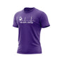 A purple Fire Dept. Coffee EKG T-shirt featuring a white graphic of a coffee pot pouring into a heartbeat line with “Fire Dept. Coffee” text underneath, shown on a plain background.