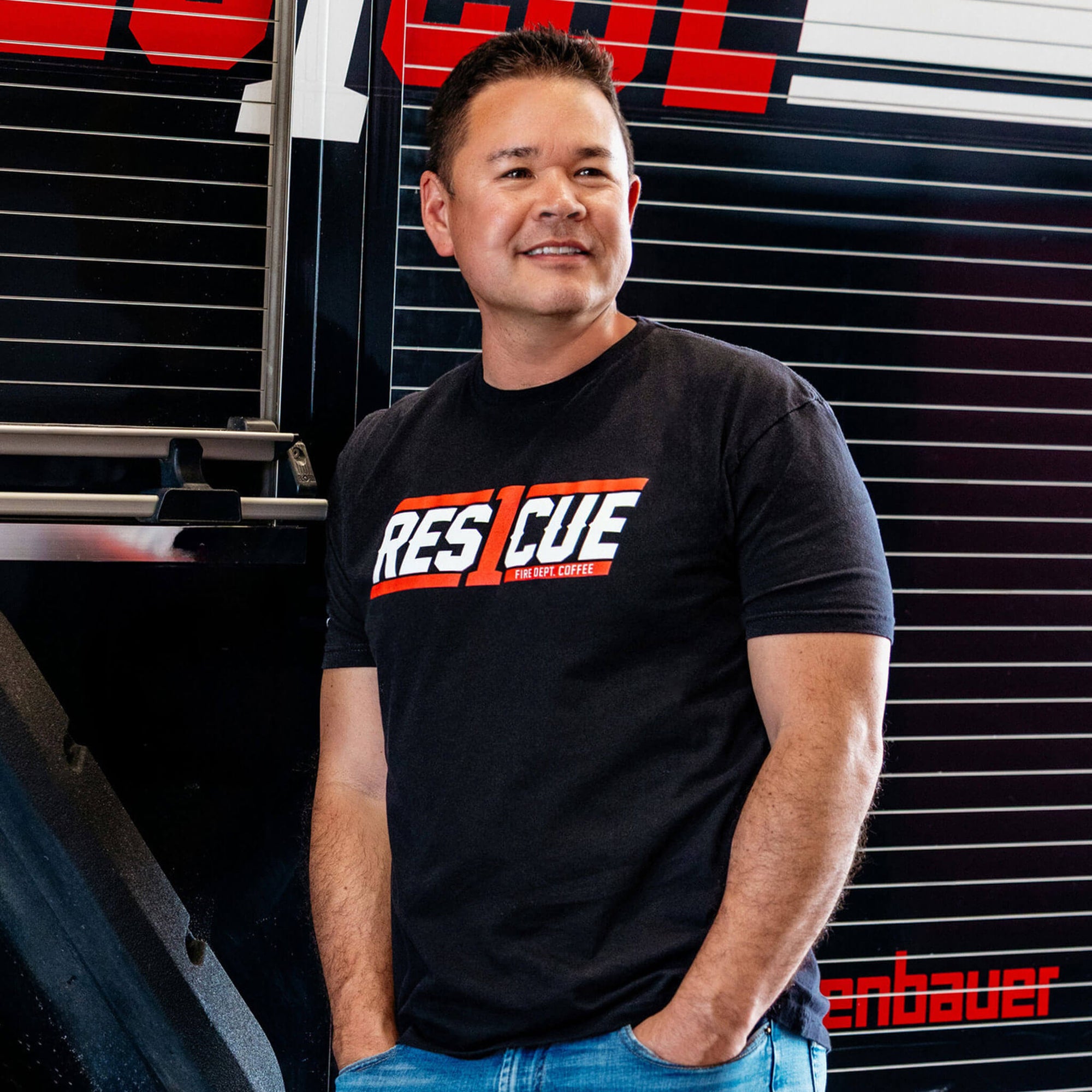 The front of the Rescue1 Shirt, featuring the Rescue1 logo.