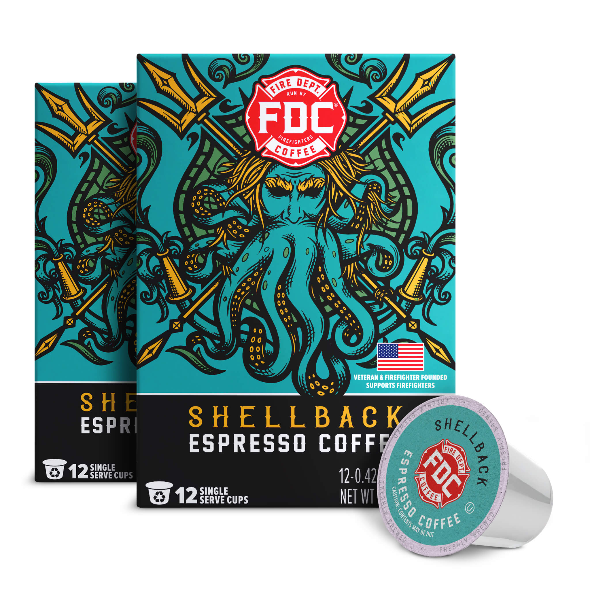 Shellback Espresso Coffee Pods - 12 or 24 Count - Fire Department