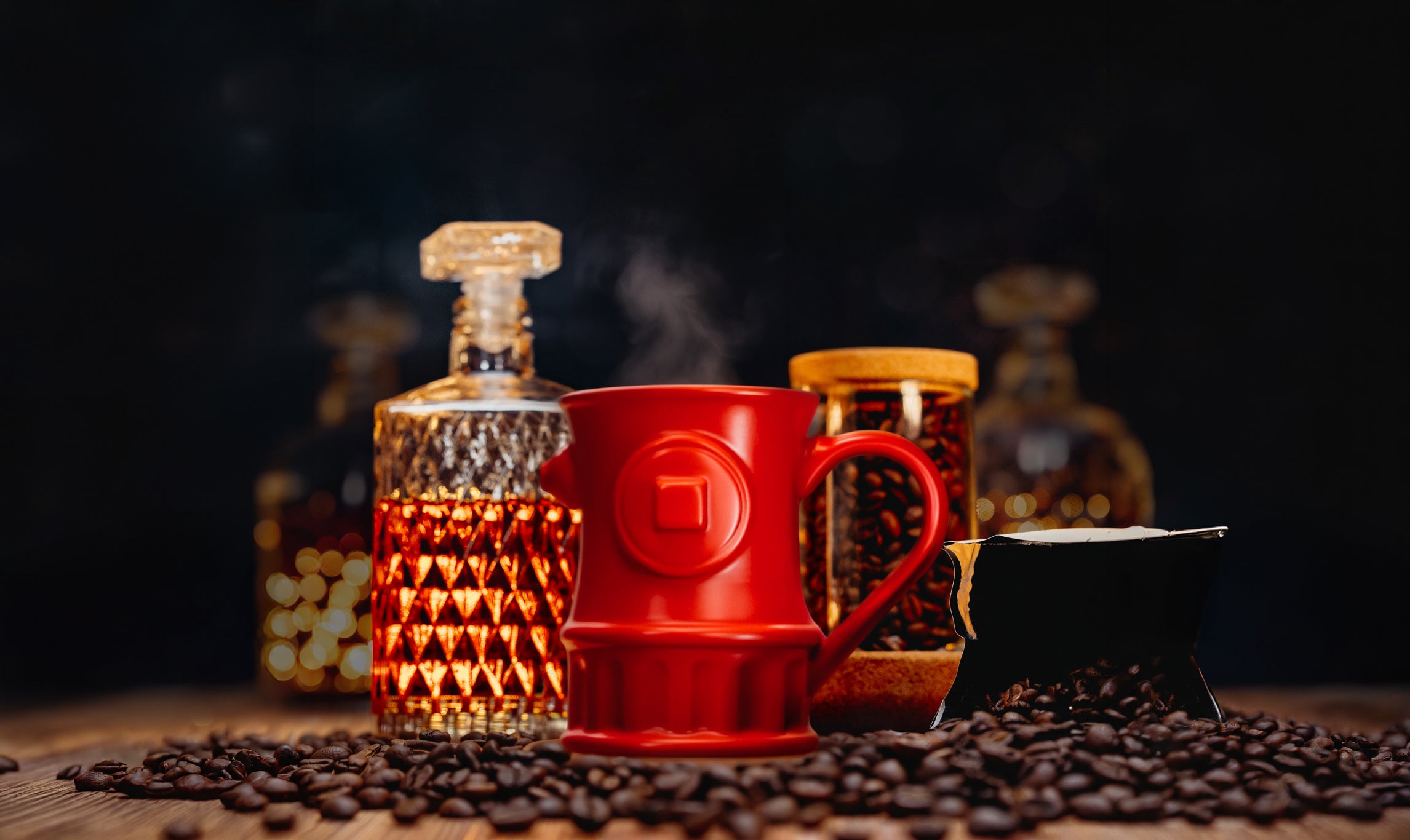 Strawberries and Cream Rum Infused Coffee - Rum Coffee - Fire