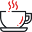 Steaming hot coffee cup logo