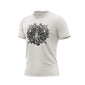 A vintage white Fire Dept. Coffee T-shirt displayed on a white background, featuring a large black Shellback-inspired graphic with an FDC logo and octopus design on the front.