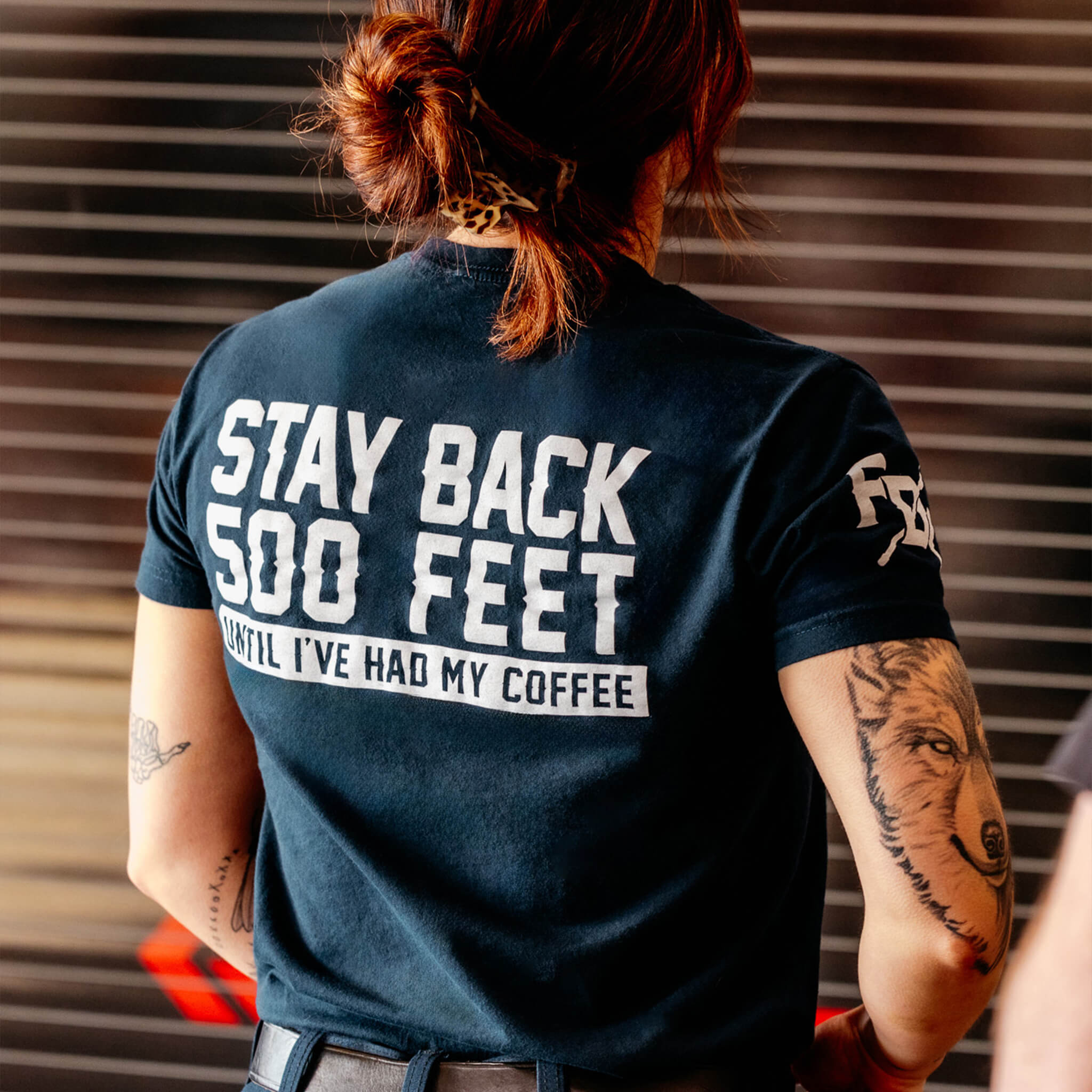 Stay Back Shirt - Navy - Fire Department Coffee