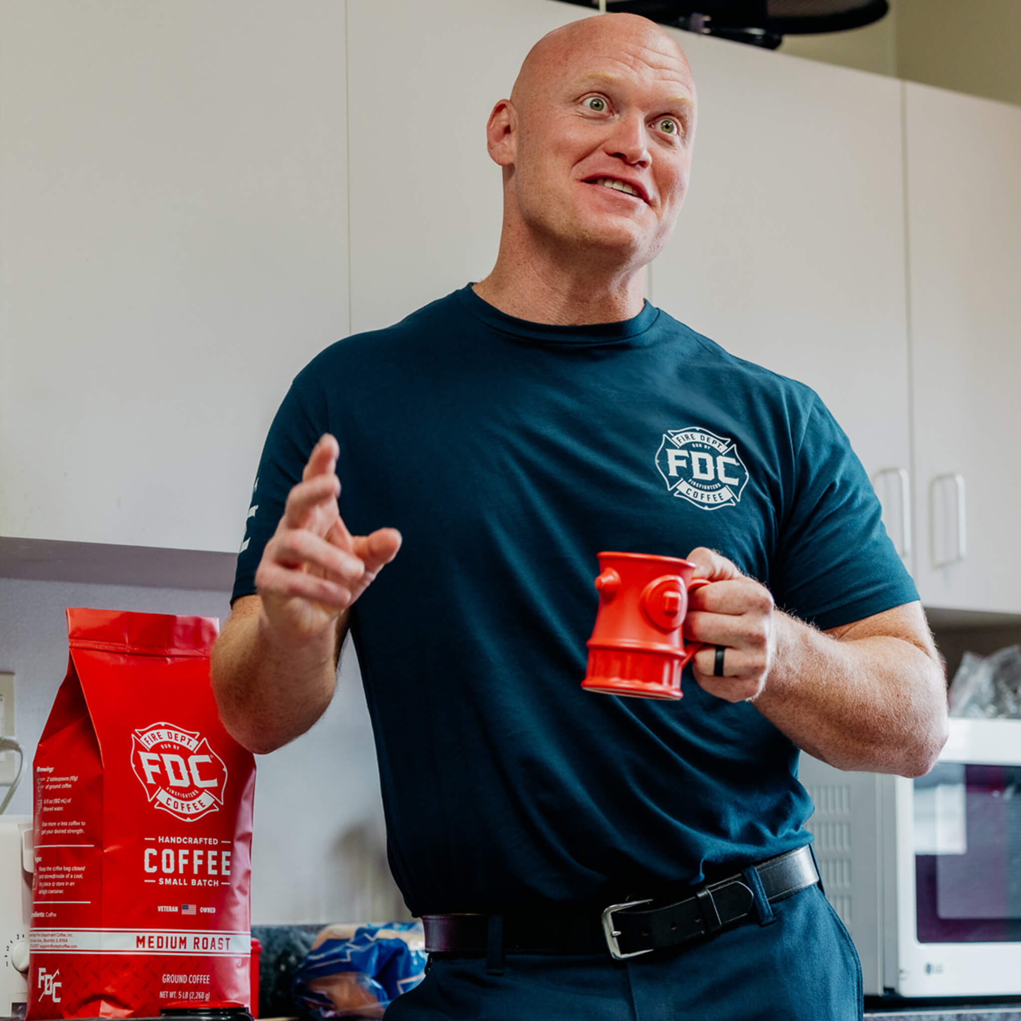 Stay Back Shirt - Navy - Fire Department Coffee