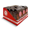 side view of twelve 12 oz bags of Donut Shop Coffee in open display box