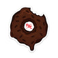 A sticker with the image of a chocolate, sprinkle donut and a FDC pike pole logo in the center of the donut.