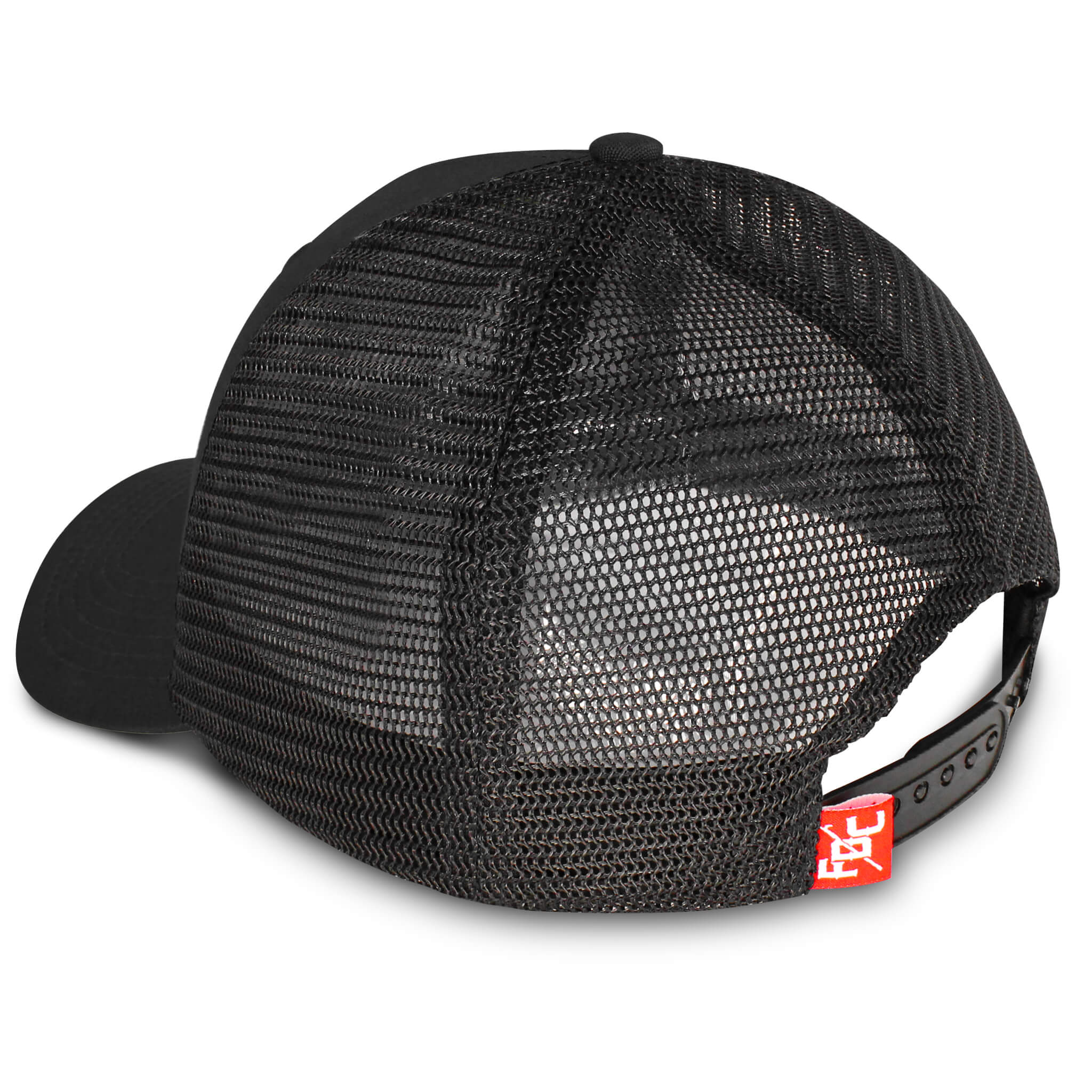 Label Design Mesh Breathable Baseball Cap In BLACK