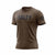 A heathered, espresso color t shirt with the text "Salty" across the chest in large, black letters. The black FDC maltese cross is on the sleeve.
