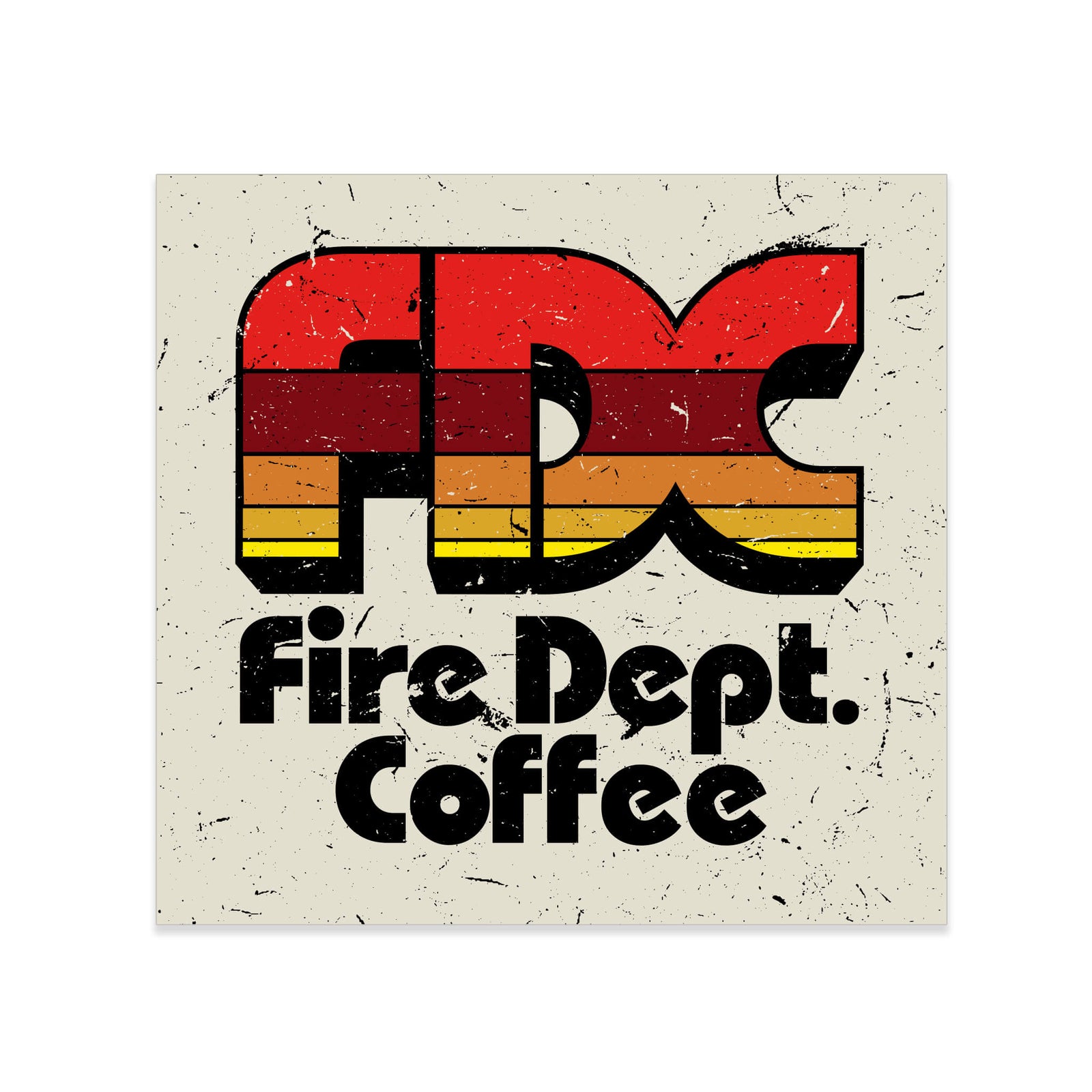 80s style Fire Dept. Coffee design