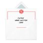 An envelope containing a custom hand-written card from FDC.