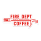 A Fire Dept. Coffee sticker featuring a red Halligan Bar with the text ”Run By Firefighters”.