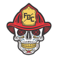 A sticker of Fire Department Coffee’s Dead Before Coffee Logo
